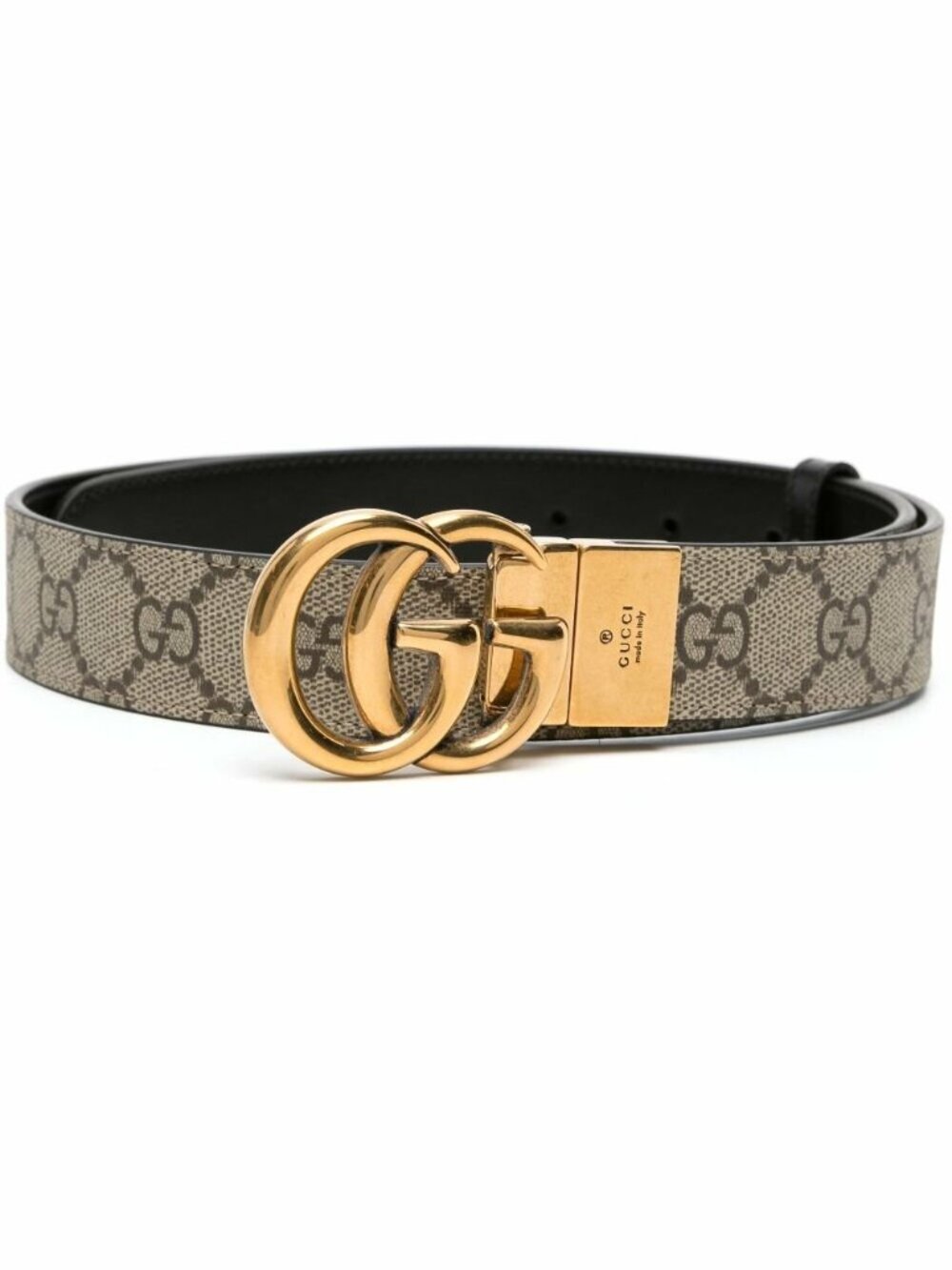 NEW Gucci Black And Beige GG Marmont Reversible Belt Size 105/42